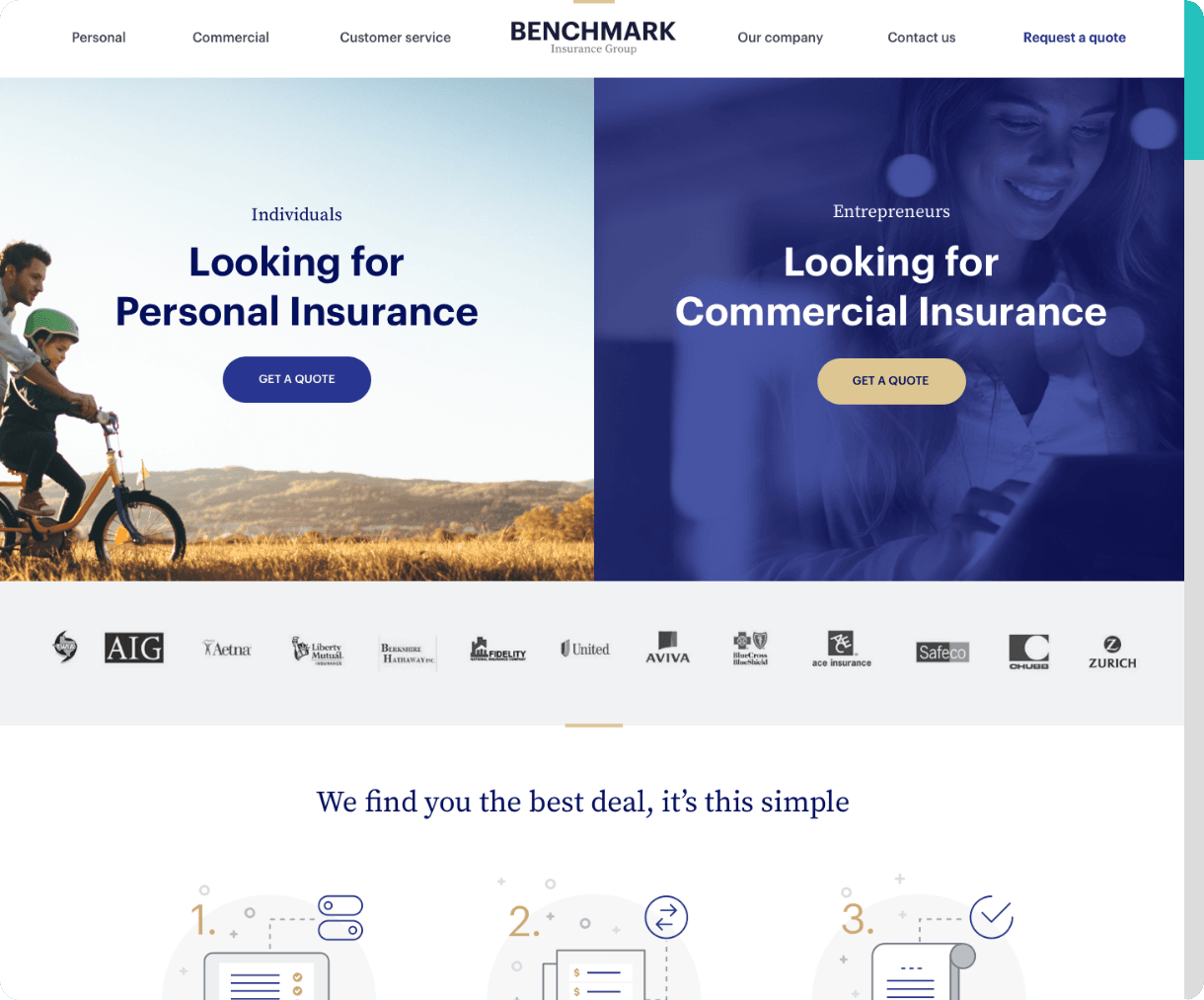 Benchmark Broker Home Page Layout 1