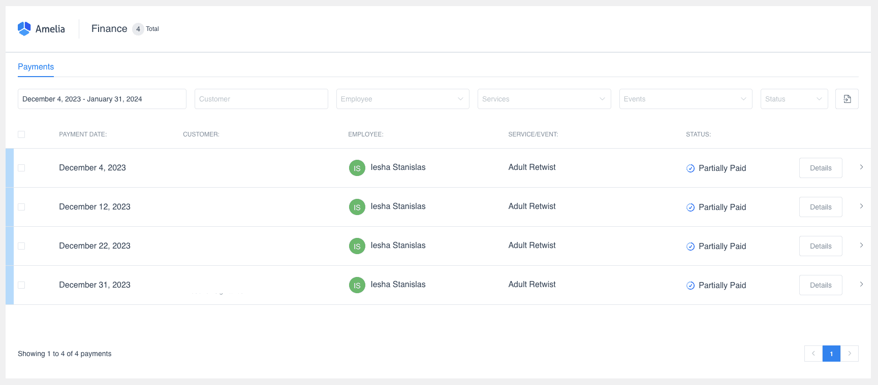 Finance Management Admin Page