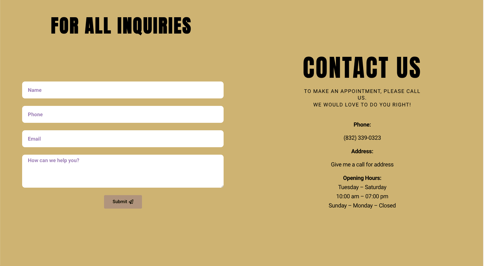 Contact Us Section