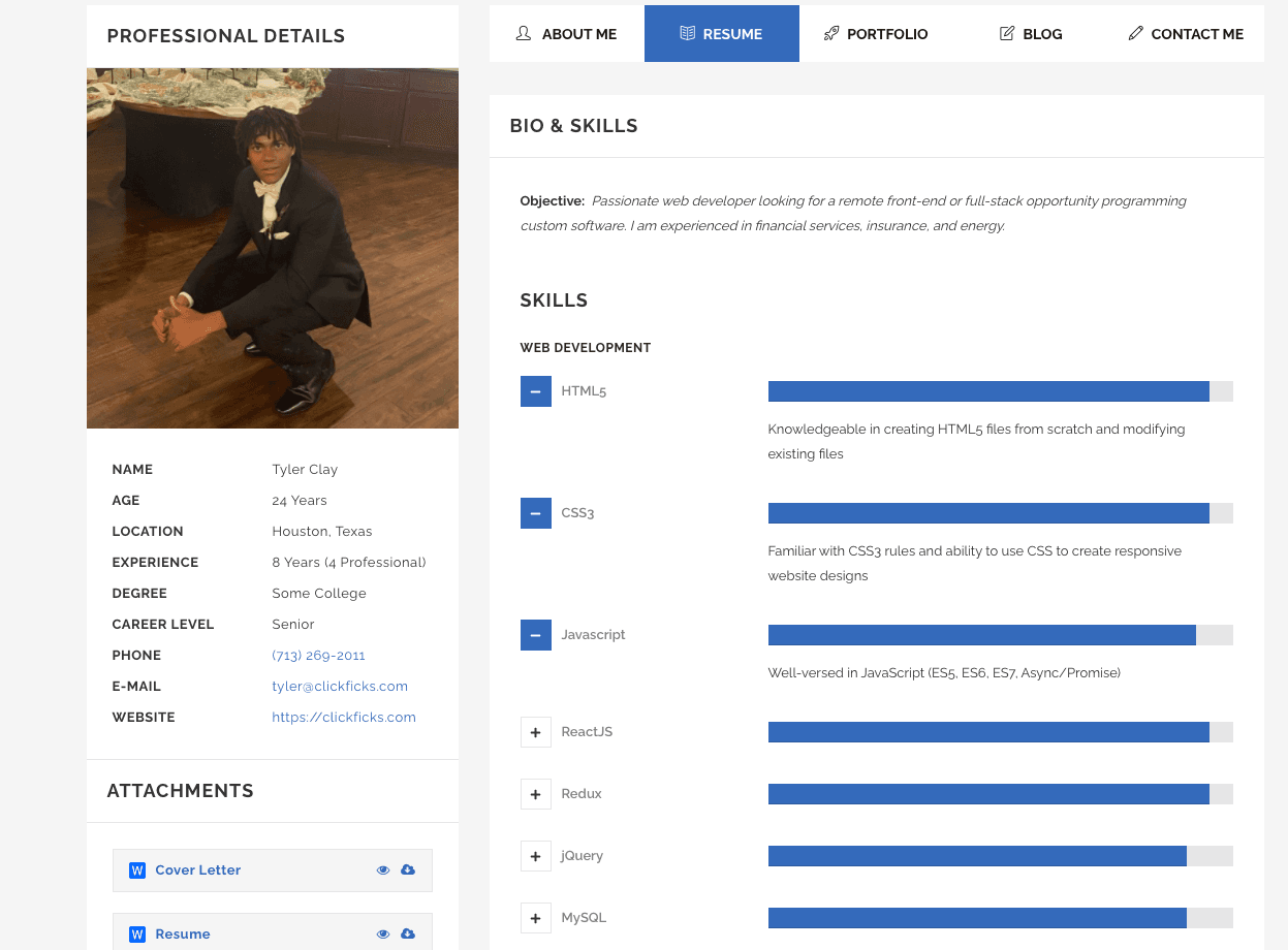 Tyler Partial Resume